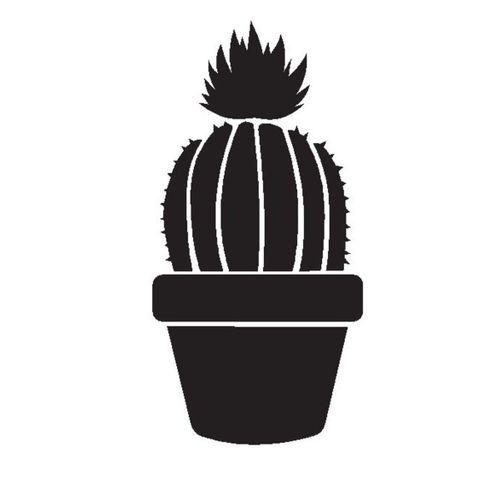 Saksı Çiçeği Kaktüs (Oto-Motor-Laptop-Duvar-Dekor) (Tip 7) 10 x 20 Cm