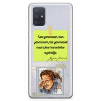 Samsung Galaxy A71 Kılıf Caps Nazım Hikmet Arka Kapak Koruma Desenli Full Koruyucu