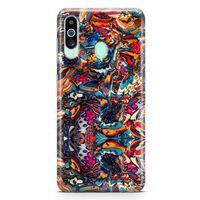 Samsung Galaxy M40 Kılıf Siyah İnci Arka Kapak Koruma Desenli Full Koruyucu