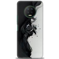 Infinix Note 7 Kılıf HD Baskılı Kılıf - Siyah ve Beyaz + Tam Ekran Koruyucu