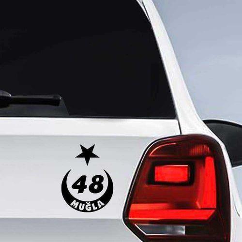Ay Yıldız Muğla Plakası 48 Sticker, Oto, Araba, Araç, Etiket, Aksesuar