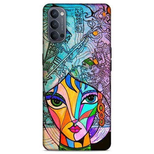 Lopard Oppo Reno 4 Uyumlu Kılıf Sürreal Yüzler ♀ (48) Bumper Kılıf Desenli