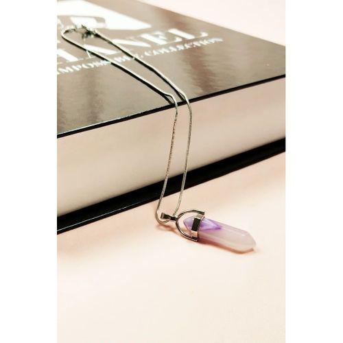 Florid Doğal Taşı Zincirli El Yapımı Tasarımlı Kolye Uç: 3,5 cm Zincir: 20 cm Kutulu