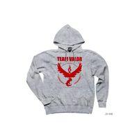 Pokemon Team Valor Logo 2 Gri Kapşonlu Sweatshirt Hoodie