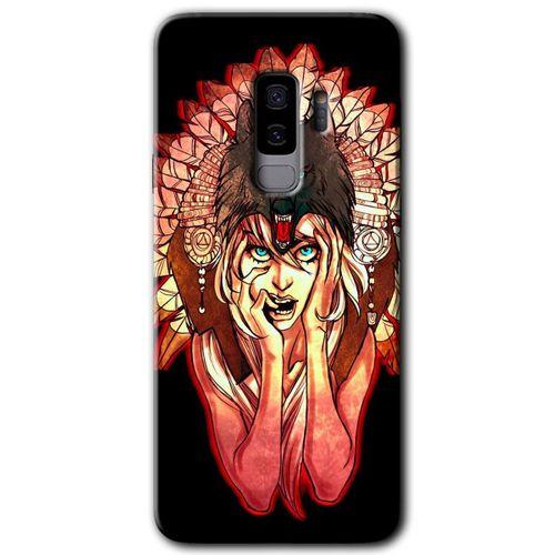 Samsung Galaxy S9 Plus Kılıf HD Desen Baskılı Arka Kapak - Kurt Kız