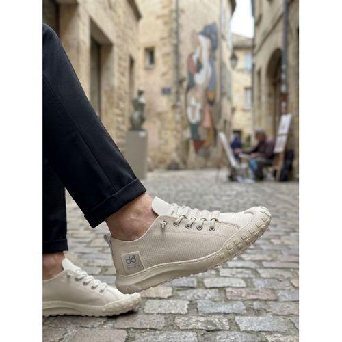 BA0248 BOA Krem Esnek Bağcıklı Ultra Hafif Nefes Alan Sneaker Ayakkabı