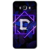 Potkal Hediye Fabrikası Samsung Galaxy J7 2016 HD Baskılı Kılıf + 9D Tam Ekran Koruyucu - Dark Neon Yaprak D Harfi