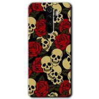 MRCİLETİSİM Xiaomi Redmi Note 8 Pro Kılıf Baskılı Kapak - Kurukafa Aşk + 5D Tam Kaplayan Cam