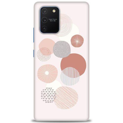 Samsung Galaxy A91 / S10 Lite Kılıf HD Baskılı Kılıf - Pembe Daireler + Tam Ekran Koruyucu