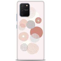 Samsung Galaxy A91 / S10 Lite Kılıf HD Baskılı Kılıf - Pembe Daireler + Tam Ekran Koruyucu