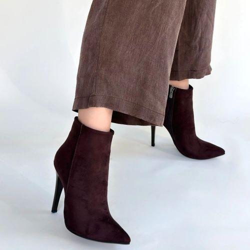 Blan Acı Kahve Süet Topuklu Bot