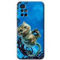 Redmi 10 Kılıf HD Desen Baskılı Arka Kapak - Çılgın Kedi + Kırılmaz Cam