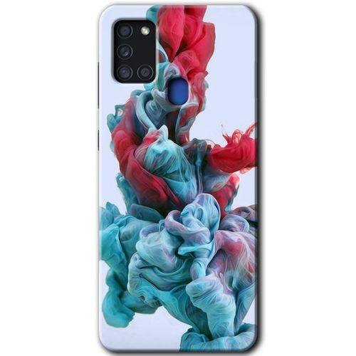 Potkal Hediye Fabrikası Samsung Galaxy A21s HD Baskılı Kılıf + 9D Tam Ekran Koruyucu - Renkli Karışım