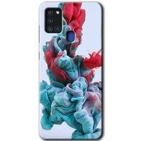 Potkal Hediye Fabrikası Samsung Galaxy A21s HD Baskılı Kılıf + 9D Tam Ekran Koruyucu - Renkli Karışım