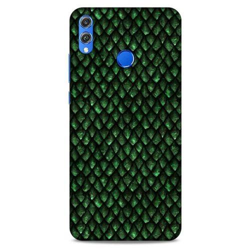 Huawei Honor 8x Kılıf Dragons (5) Koruma Kabı Ejderha Koyu Yeşil Pul