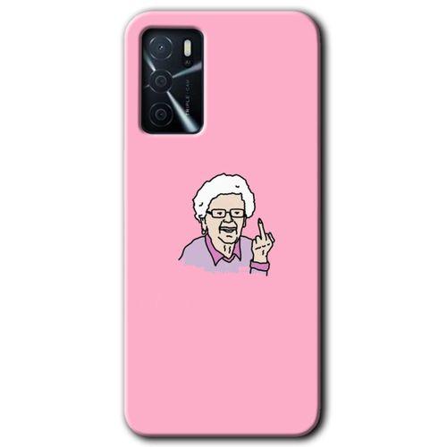MRCİLETİSİM Oppo A16 Kılıf HD Desen Baskılı Arka Kapak + Temperli Cam - Bad Grandmother