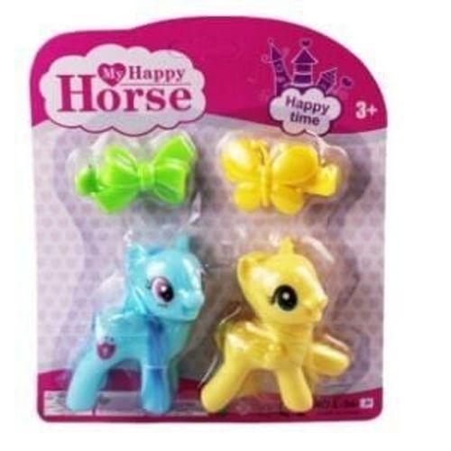 L-34-10 - PONY 2 Lİ FİGÜR SET TOKALI KARTELA