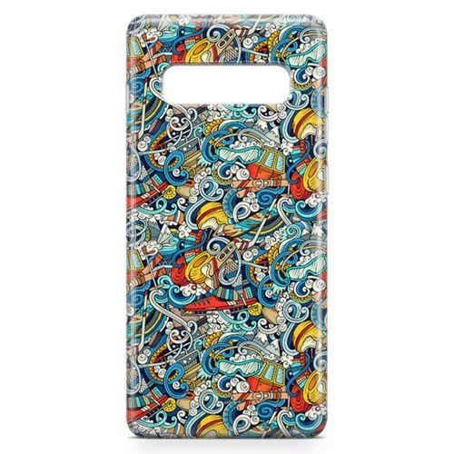 Samsung Galaxy S10 Plus Kılıf Uludağ Doodle Arka Kapak Koruma Desenli Full Koruyucu