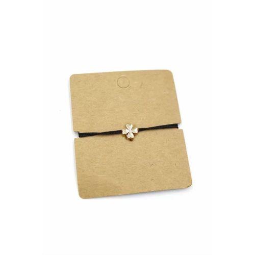 12'li Paket Yonca İp Bileklik - Siyah