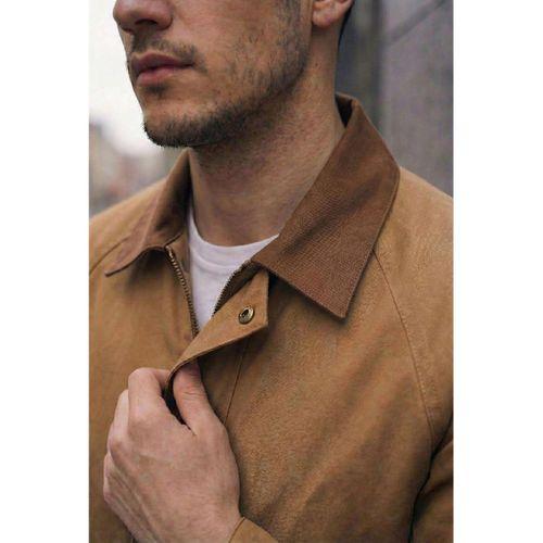 Hudson Şehir Stili Düğmeli, Çok Cepli Yaka Detaylı Erkek Mont - Kahve