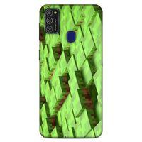 Lopard Samsung Galaxy M21 Uyumlu Kılıf PiXel (4) Koruma Kılıfı Koyu Yeşil