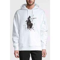 Silhouette Samurai Baskılı Beyaz Erkek Kapşonlu Sweatshirt