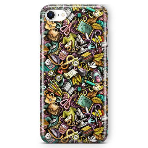 Apple iPhone SE 2020 Kılıf Canım Öğretmenim Doodle Arka Kapak Koruma Desenli Full Koruyucu