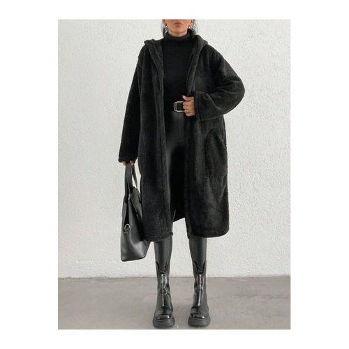 Kadın Kapüşon Ve Cep Detay Uzun Astarsız Wellsoft Ceket