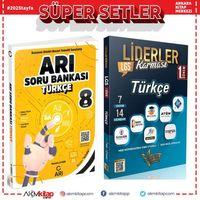 Arı 8.Sınıf Türkçe Soru Bankası ve Liderler 1.Dönem 7 Yayın 14 Deneme Seti 2 Kitap