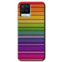 Realme 8 Kılıf Baskılı Kapak - Colorful Lines +Tam Kaplayan Mat Seramik