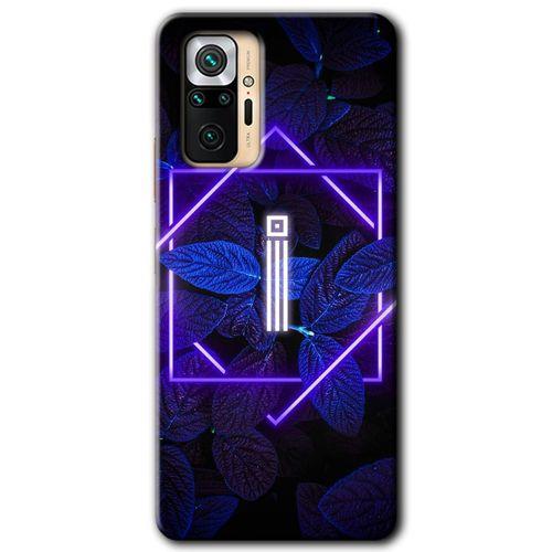 Xiaomi Redmi Note 10 Pro HD Baskılı Kılıf + 9D Tam Ekran Koruyucu - Dark Neon Yaprak İ Harfi