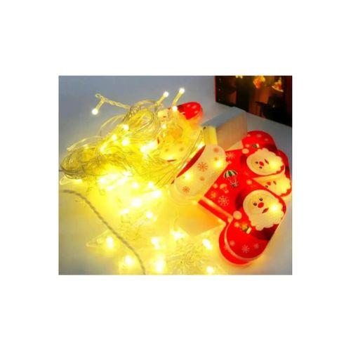 Yılbaşı Duvar Işığı Çorap Figürlü 3 metre Fişli Led Işık