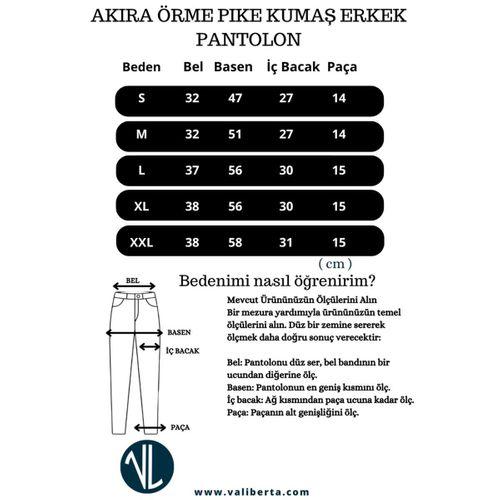 Akira Örme Pike Kumaş Beli Lastikli Fermuarlı Erkek Pantolon - Bej