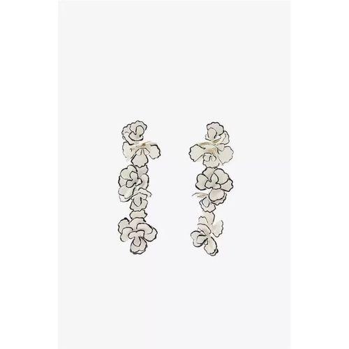 Çiçek Küpe - Beyaz