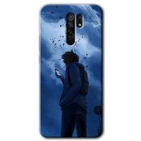 MRCİLETİSİM Xiaomi Redmi 9 Kılıf Baskılı Kapak - Sonbahar Yalnızlığı + 5D Tam Kaplayan Cam