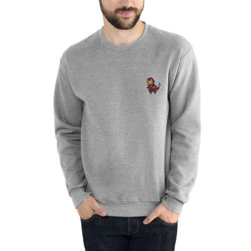 Pokemon Avengermon Pin bey Merise Baskılı Gri Erkek Sweatshirt