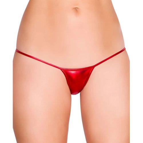 Kırmızı Deri Görünümlü Tanga