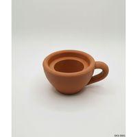 Kahverengi Mini Dekoratif Fincan Şeklinde Saksı – 6 Cm Masaüstü & Ofis Dekoru