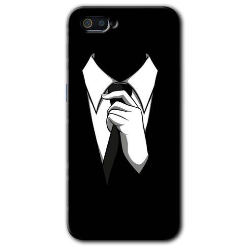 Realme C2 Kılıf HD Desen Baskılı Arka Kapak + Temperli Cam - Smokin