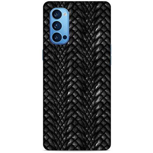 Oppo Reno 4 Pro Kılıf Dragons (2) Kabı Ejderha Deri Siyah