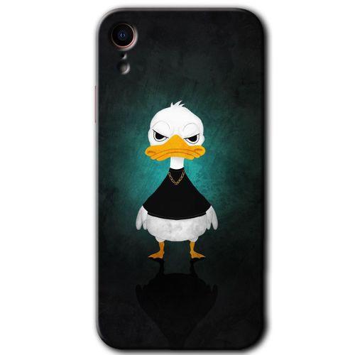 MRCİLETİSİM iPhone XR Kılıf HD Desen Baskılı Arka Kapak + Temperli Cam - Angry Duck
