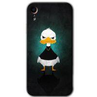 MRCİLETİSİM iPhone XR Kılıf HD Desen Baskılı Arka Kapak + Temperli Cam - Angry Duck