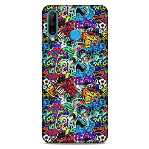 Graffitix (24) Desenli Silikon Kapak Huawei P30 Lite Kılıf