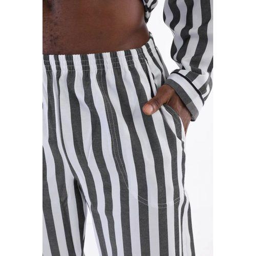 4007 Uzun Kol Çizgili Gaffur Erkek  Pijama Takım