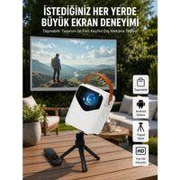 Hd Ayaklı Portatif Projeksiyon Cihazı Android İşlemcili Sinema Projektörü