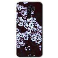 MRCİLETİSİM Xiaomi Redmi 9 Kılıf HD Desen Baskılı Arka Kapak+Temperli Cam - Beyaz Çiçek