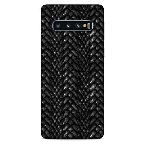 Samsung Galaxy S10 Kılıf Dragons (2) Kabı Ejderha Deri Siyah