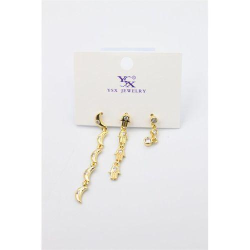 3'lü Ay Küpe - Altın