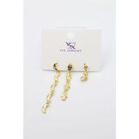 3'lü Ay Küpe - Altın