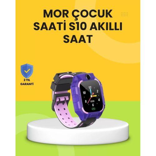 S10 Akıllı Çocuk Saati Mor Tasarım Adımsayar Ve Alarm Fonksiyonlu